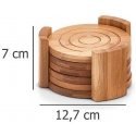 Bamboo Stiklinis stovas, padėklas, 100% bambukas - komplekte 7 elementai, ZELLER Bamboo Stiklinis stovas, padėklas, 100% bambukas - komplekte 7 elementai, ZELLER
