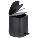 Bathroom waste bin with DAVOS pedal, black mat, 5 l, Wenko