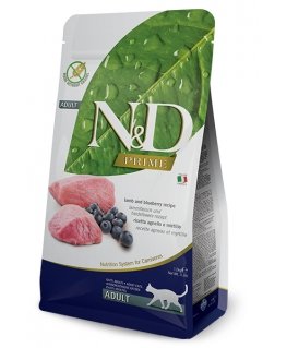 Farmina Pet Food N&D Prime kissojen kuivamuona 5 kg Aikuinen Mustikka, Lammas