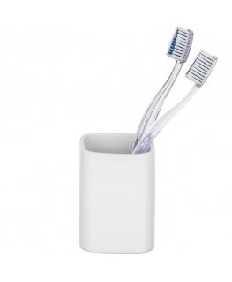 Toothbrush and toothpaste container, elegant ceramic cup HEXA - WENKO