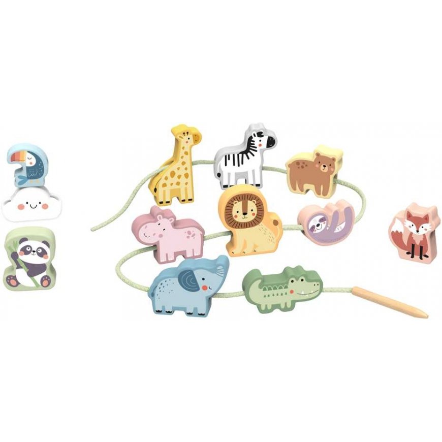 WOOPIE Vihreä Puiset Rakennuspalikat Opetuslelu ZOO Montessori 13 kpl. – 2