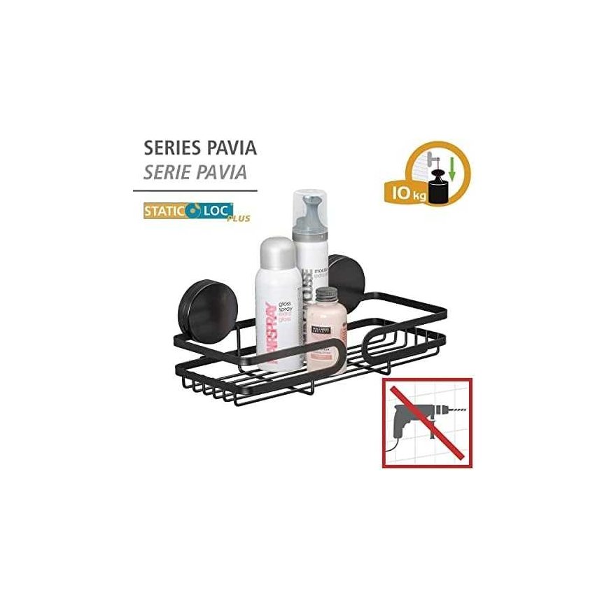 Shower shelf PAVIA Static-Loc, black, Wenko – 2