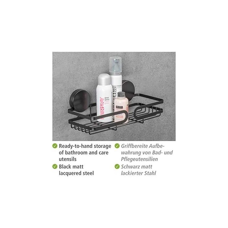 Shower shelf PAVIA Static-Loc, black, Wenko – 3