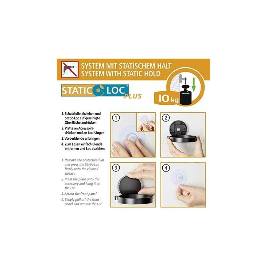 Dušo lentyna PAVIA Static-Loc, juoda, Wenko – 5