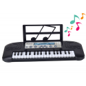 Lean Toys Elektrinis pianinas vaikams, mikrofono stovas, juodas Lean Toys Elektrinis pianinas vaikams, mikrofono stovas, juodas