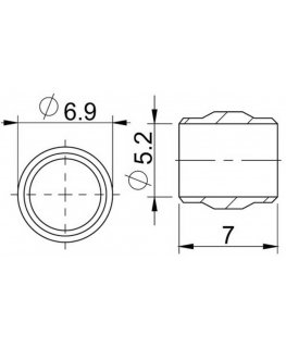 Diskinių stabdžių žarnelės tvirtinimo elementai ProX 5mm for SRAM (50pcs.)