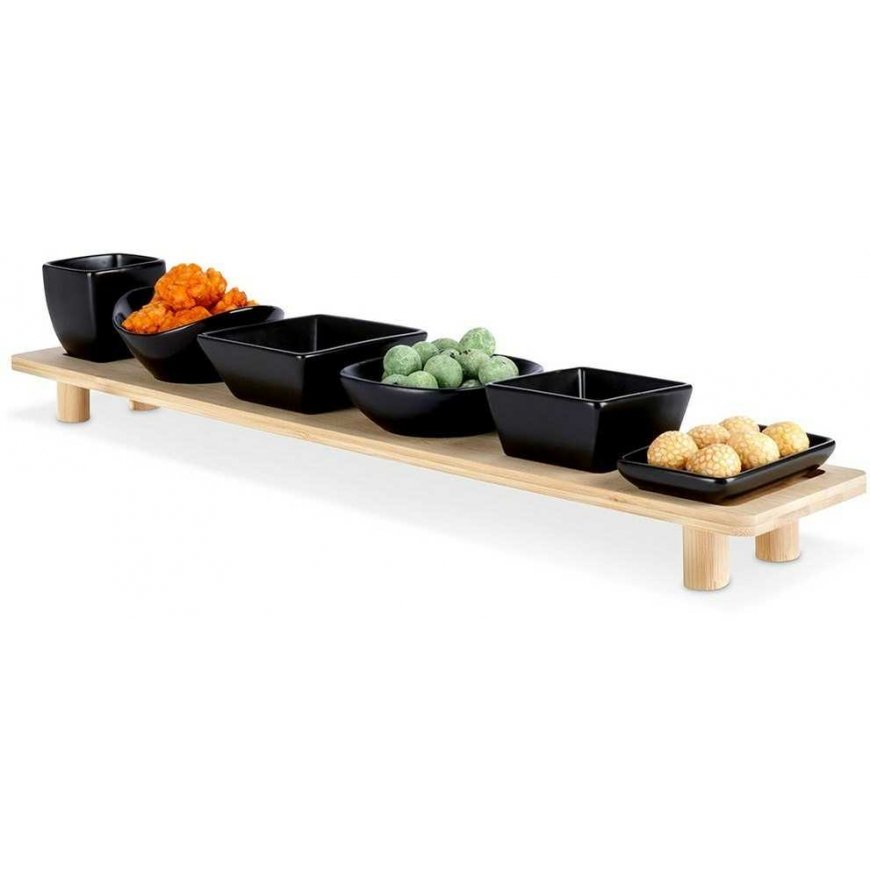 KOOPMAN Snack bowls on a tray 7 pcs.