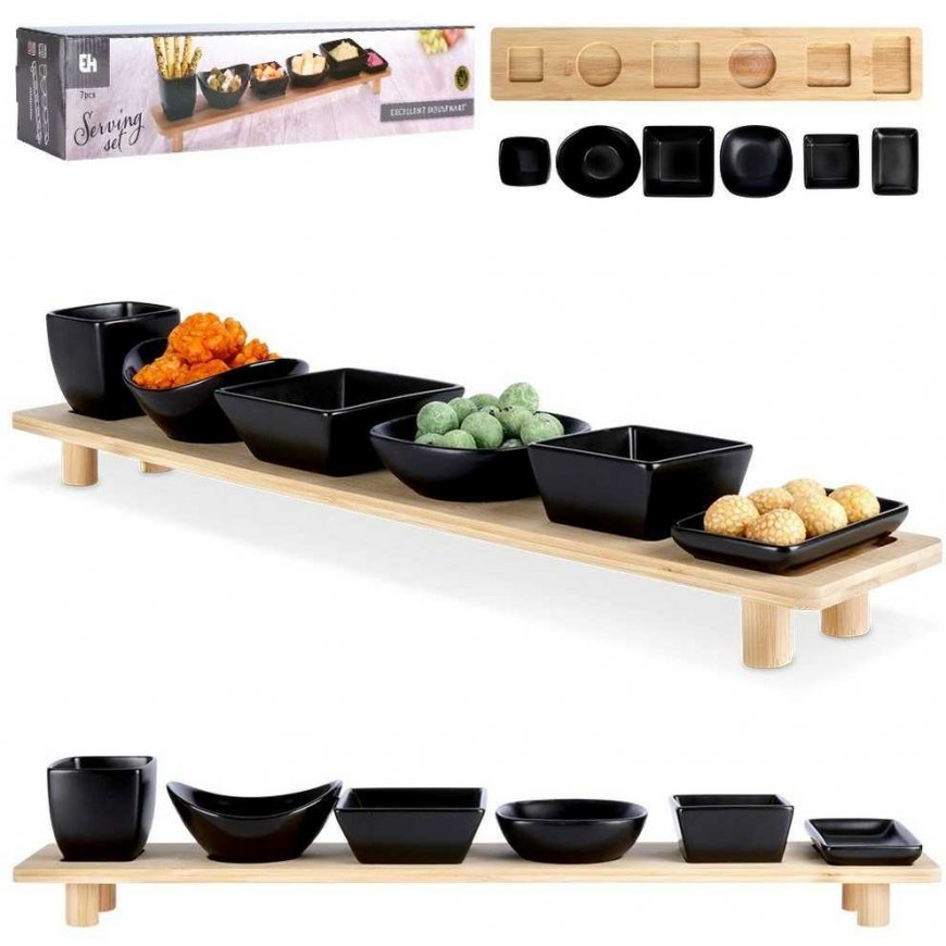 KOOPMAN Snack bowls on a tray 7 pcs. – 2