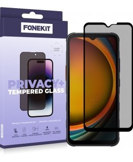 FoneKit Privacy+ Full Cover -panssarilasi, Samsung Galaxy Xcover7, musta