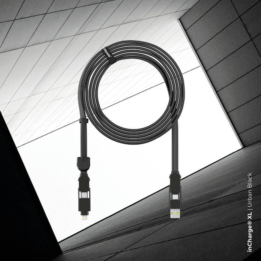 Rolling Square inCharge XL USB kabelis USB 2.0 3 m USB A/USB C USB C Juoda – 2