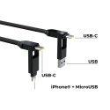 Rolling Square inCharge XL USB кабель USB 2.0 3 m USB A/USB C USB C Черный