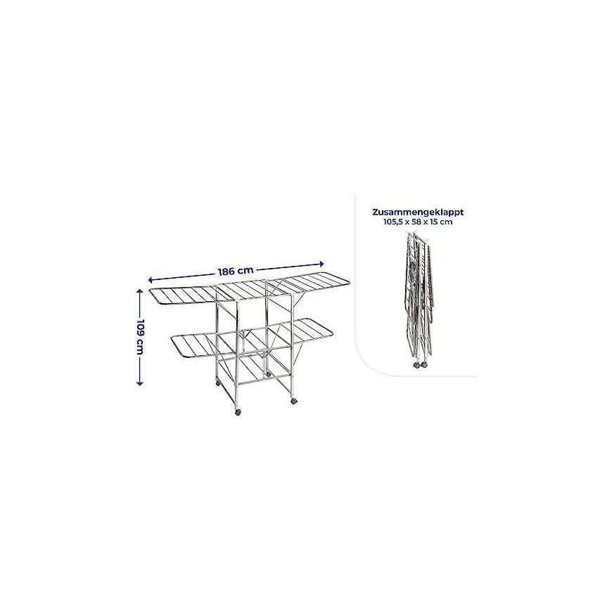 Maximex Steel Clothes dryer MOBILE foldable, stainless steel – 2