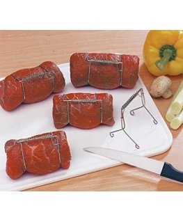 Maximex Steel Kitchen Clamps, Roller Clamps, Meat Buckles, 10 pcs, Stainless Steel
