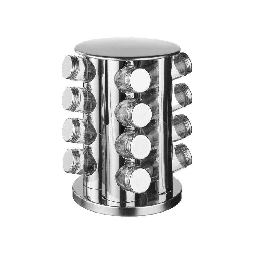 5five Simply Smart PIECES Metal spice rack + glass container - 17 pcs
