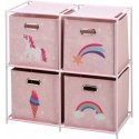 Storage Solutions Lentynėlė su tekstiliniais indeliais vaikų kambariui Storage Solutions Lentynėlė su tekstiliniais indeliais vaikų kambariui