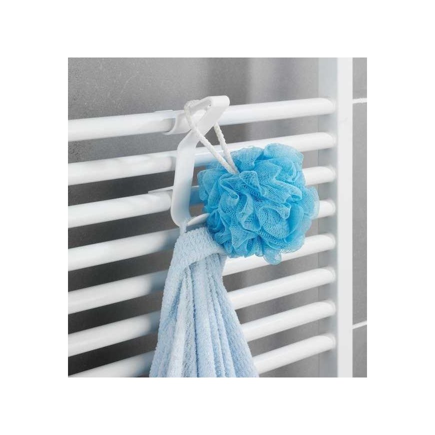Neo 3 Flexi bathroom hanger set, for mounting on tubular radiator, white, plastic, stable mounting, WENKO – 2