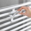 Neo 3 Flexi bathroom hanger set, for mounting on tubular radiator, white, plastic, stable mounting, WENKO Neo 3 Flexi bathroom hanger set, for mounting on tubular radiator, white, plastic, stable mounting, WENKO