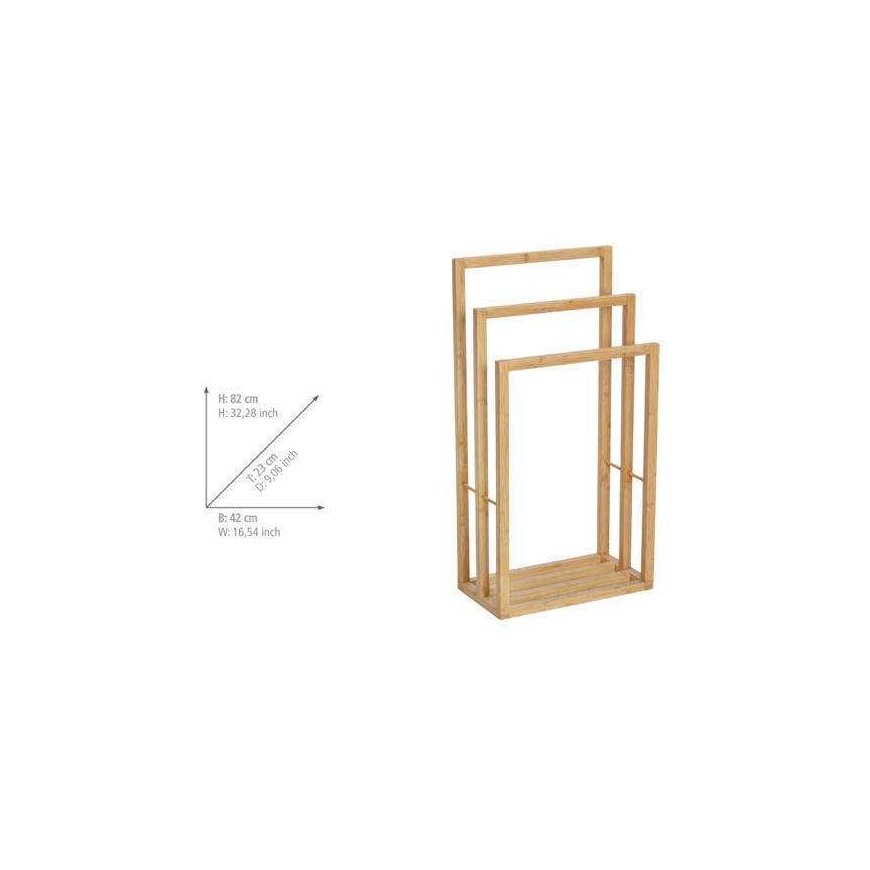 Towel rack with three arms, Bamboo, WENKO – 2