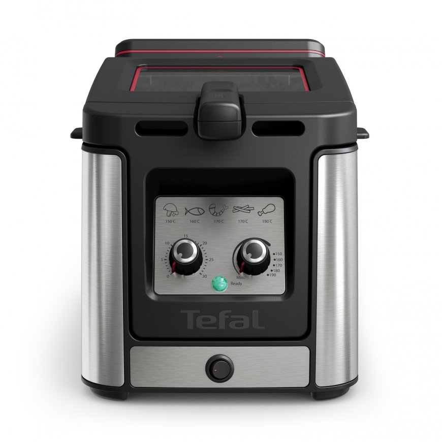 Tefal Clear Duo FR600D Viens 0,65 L Atsevišķs 2000 W Dziļš taukvāris Melns, Nerūsējošs tērauds