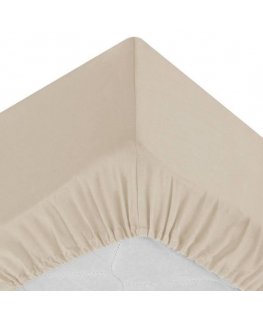 Cotton Fitted sheet, 90 x 190 cm, cotton, beige