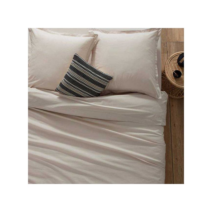 Cotton Fitted sheet, 90 x 190 cm, cotton, beige – 2