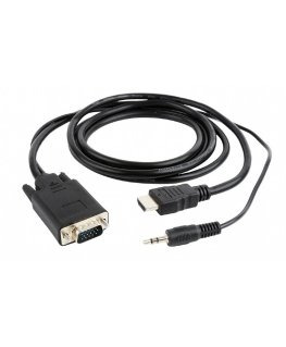 Gembird CC-DP-HDMI-5M videokaapeli-adapteri HDMI + 3.5mm VGA (D-Sub) musta