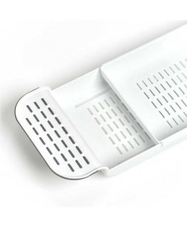 Adjustable width bathroom shelf, 55 - 78 cm, white, ZELLER