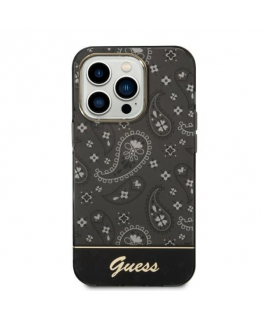 Guess GUHCP14LHGBNHK Apple iPhone 14 Pro 6.1" phone case black hardcase Bandana Paisley