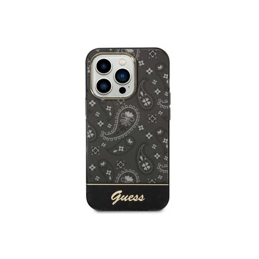 Guess GUHCP14LHGBNHK Apple iPhone 14 Pro 6,1" puhelinkuori musta kovakotelo Bandana Paisley – 4