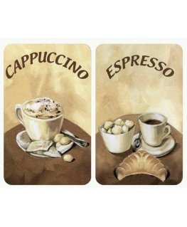 PIECES Glass plate COFFEE for stove - 2 pcs., WENKO
