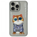 Nimmy Apple iPhone 15 Pro 6.1" dėklas telefonui pilkos spalvos Glasses Cool Cat Nimmy Apple iPhone 15 Pro 6.1" dėklas telefonui pilkos spalvos Glasses Cool Cat