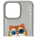 Nimmy Apple iPhone 15 Pro 6.1" phone case gray Glasses Cool Cat Nimmy Apple iPhone 15 Pro 6.1" phone case gray Glasses Cool Cat
