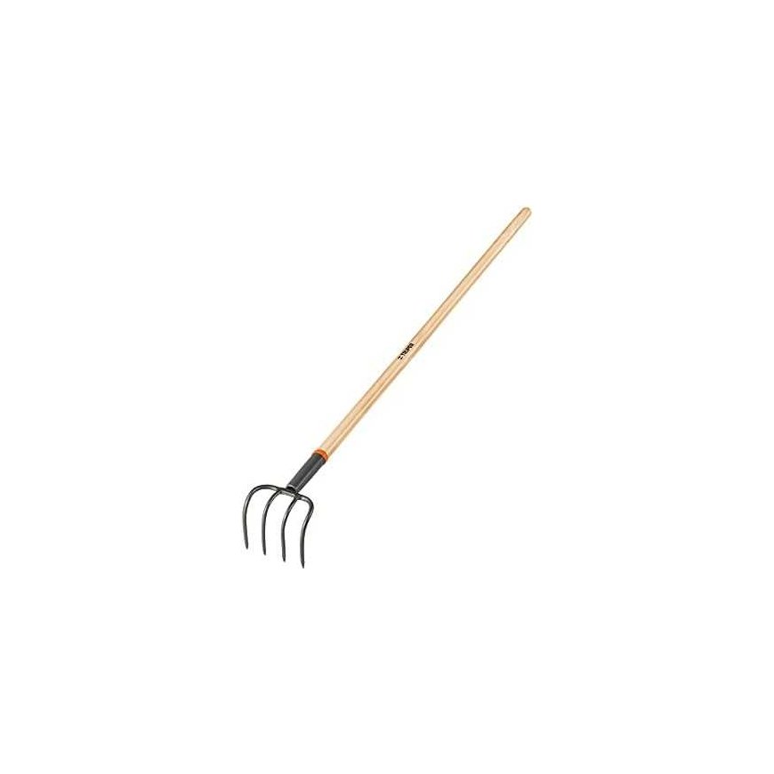 Kultivaattori, jossa 4 teräspiikkiä, puinen kahva, 137cm Truper® – 2