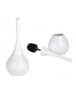Toilet brush container and toilet brush, FLAKON White, WENKO