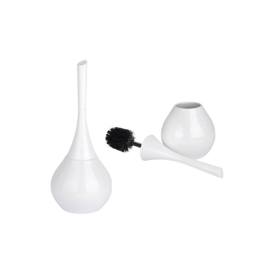 Toilet brush container and toilet brush, FLAKON White, WENKO