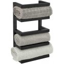 Lacquered steel towel rack, matt black, FONDIRO, WENKO