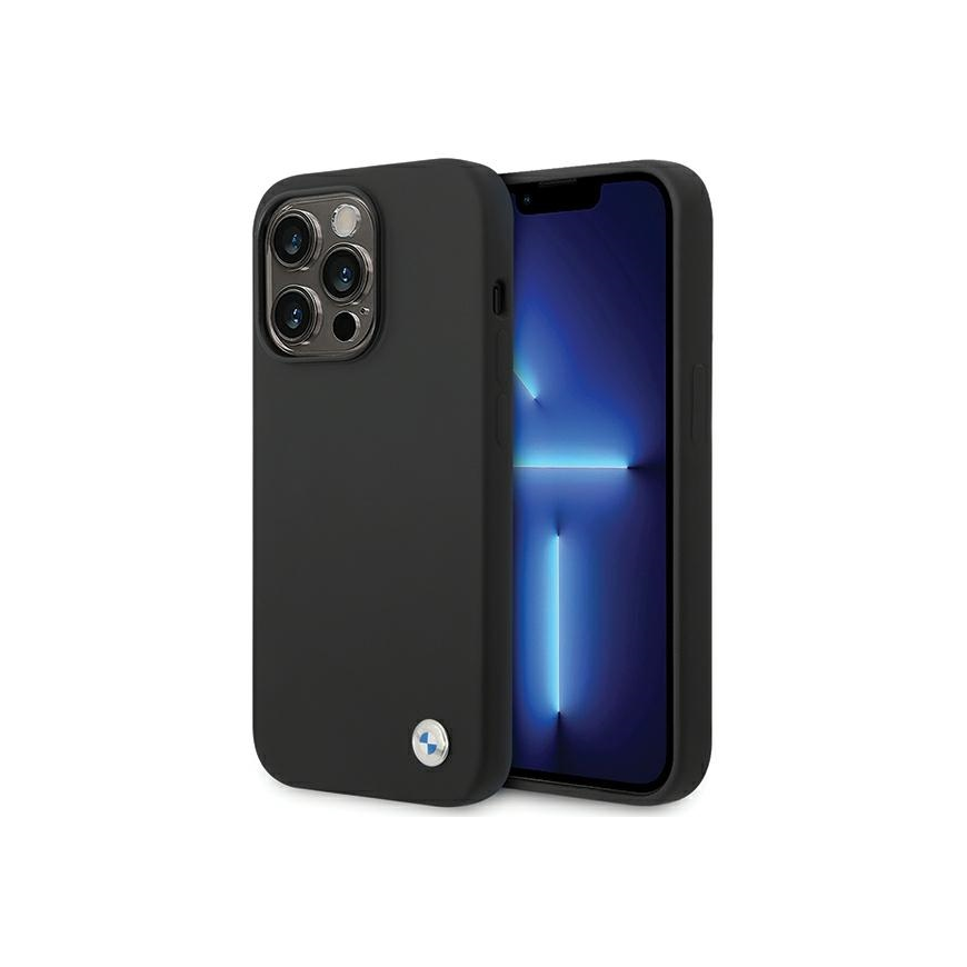 BMW BMHCP15XSILBK Apple iPhone 15 Pro Max 6,7" musta silikonipuhelinkotelo Metal Logo – 2
