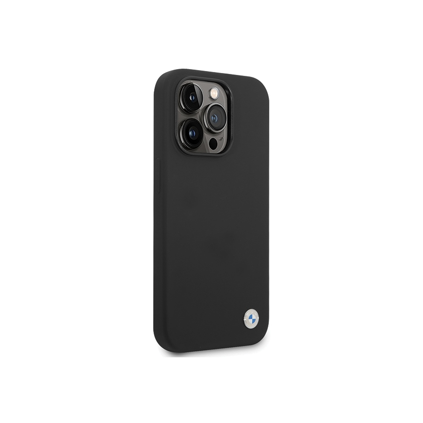 BMW BMHCP15XSILBK Apple iPhone 15 Pro Max 6,7" musta silikonipuhelinkotelo Metal Logo – 5
