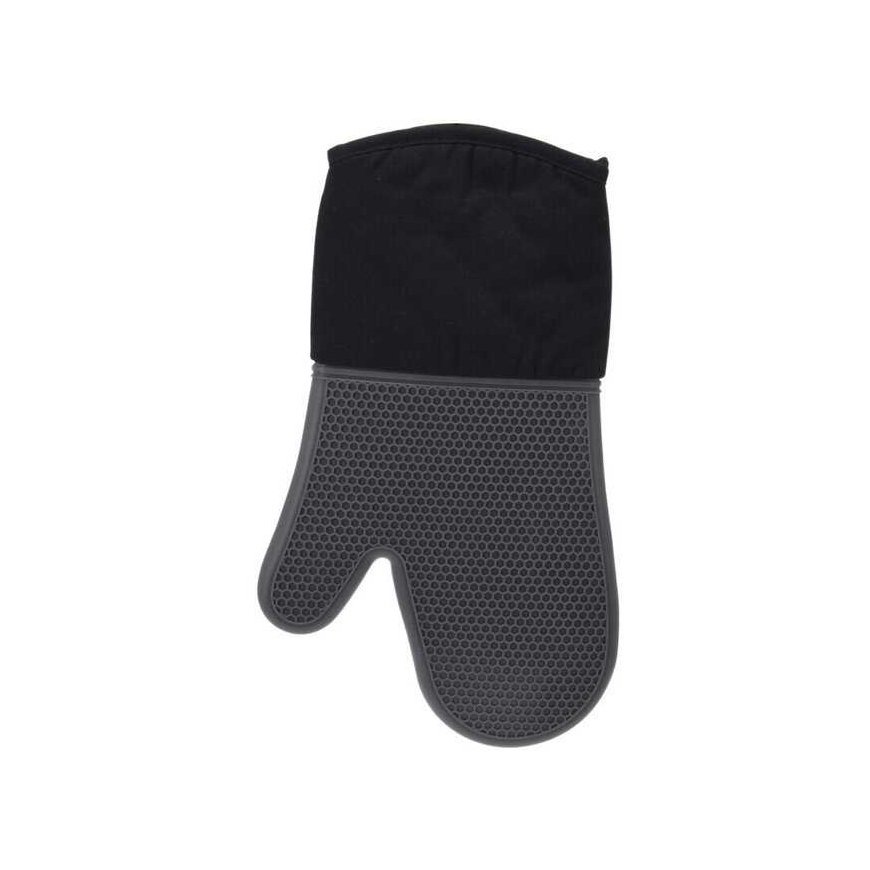 Cotton Silicone and cotton oven mitt.