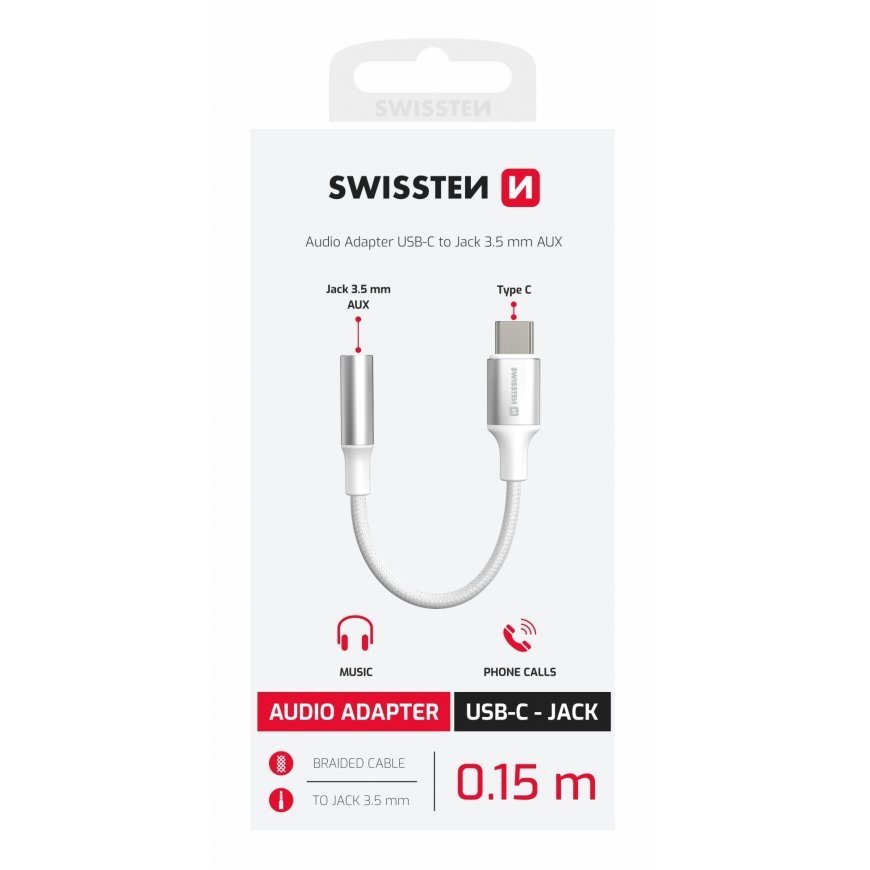 Swissten Textile USB-C to Jack 3
