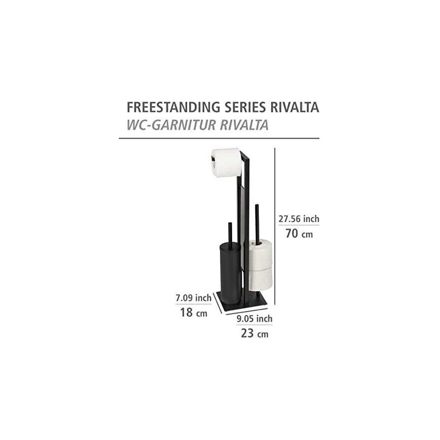 Toilet paper and toilet brush holder RIVALTA, 3in1, closed container, WENKO – 3