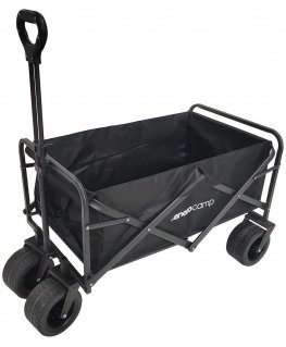 Enero Camp Vežimėlis TURYSTYCZNO PLAŻOWY DELUXE sulankstomas 90x57x73-96CM Z UCHWYTEM JUODA