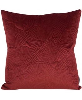Eurofirany VELVET / 58 Soft velvet pillowcase with embossed ginkgo leaf pattern, 45X45 cm, color: brick