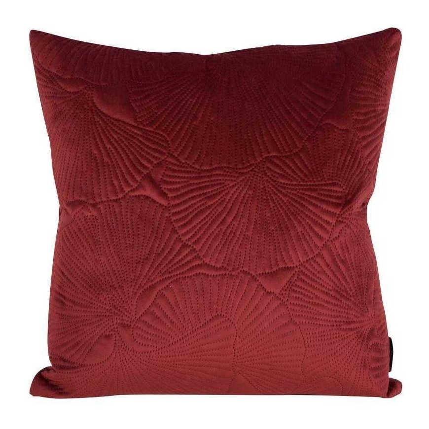 Eurofirany VELVET / 58 Soft velvet pillowcase with embossed ginkgo leaf pattern, 45X45 cm, color: brick