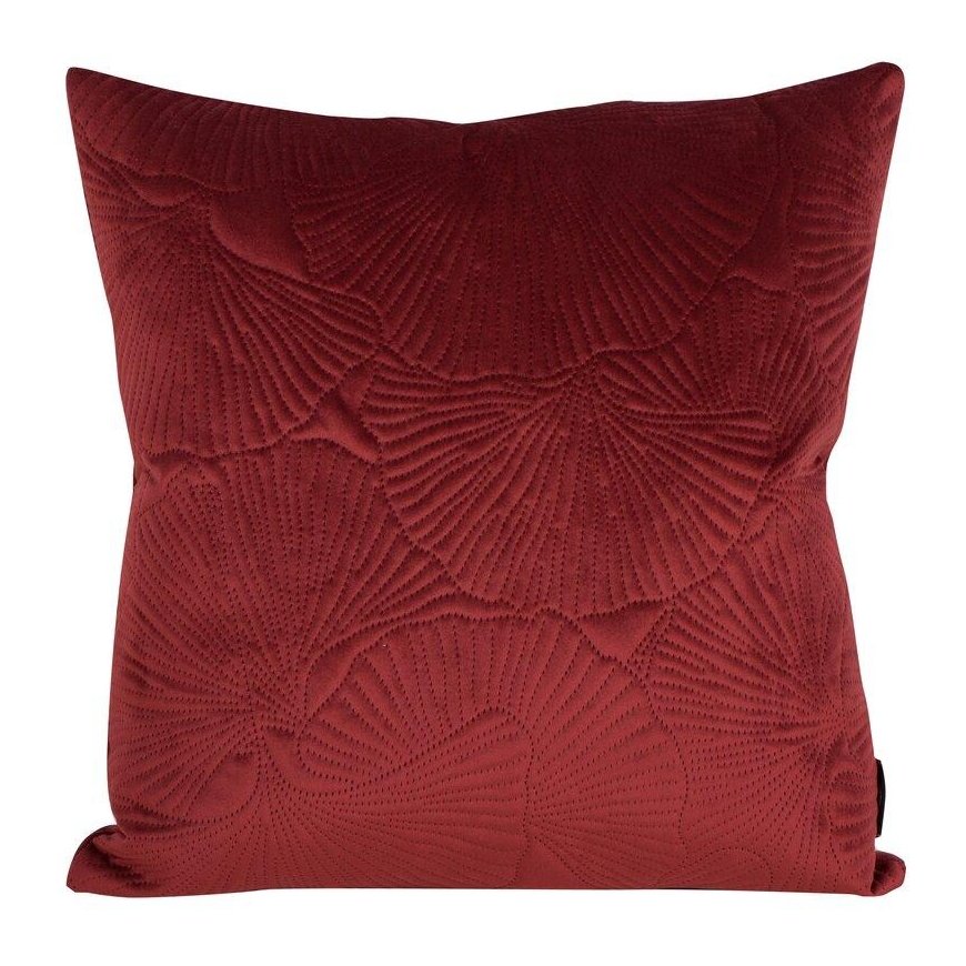 Eurofirany VELVET / 58 Soft velvet pillowcase with embossed ginkgo leaf pattern, 45X45 cm, color: brick – 2