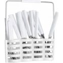 Dekoracja Domu Steel Cutlery set for 6 people with stand, stainless steel, white Dekoracja Domu Steel Cutlery set for 6 people with stand, stainless steel, white
