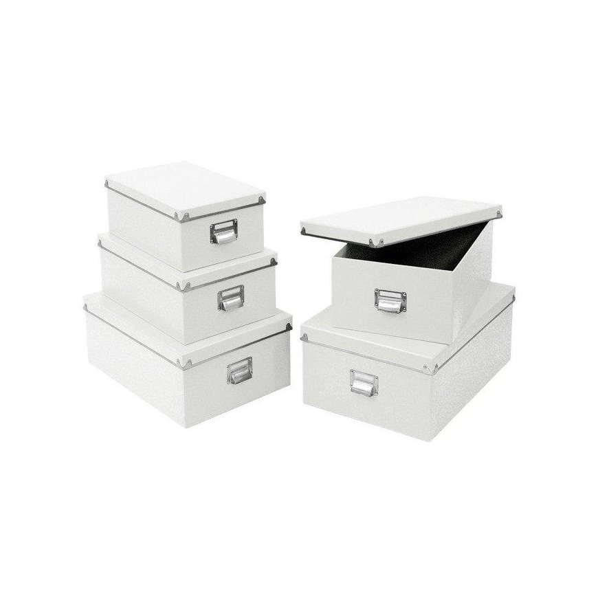 Storage boxes, 5 pcs., White, ZELLER