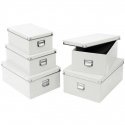 Storage boxes, 5 pcs., White, ZELLER Storage boxes, 5 pcs., White, ZELLER