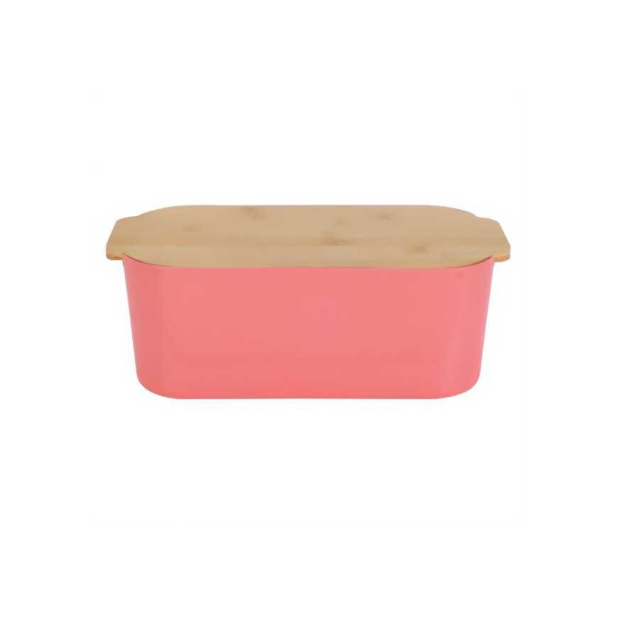 Bamboo Bread box with bamboo lid, 33 x 18.5 x 12 cm