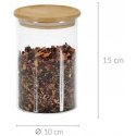Kesper Säiliö bulkkituotteille, lasi/bambu, 800 ml, D 10 cm, K 15 cm, kpl. Kesper Säiliö bulkkituotteille, lasi/bambu, 800 ml, D 10 cm, K 15 cm, kpl.